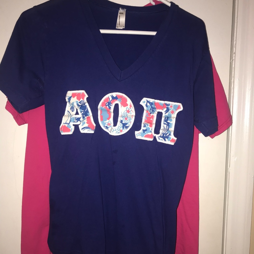 AOII Stitch Letter Top
